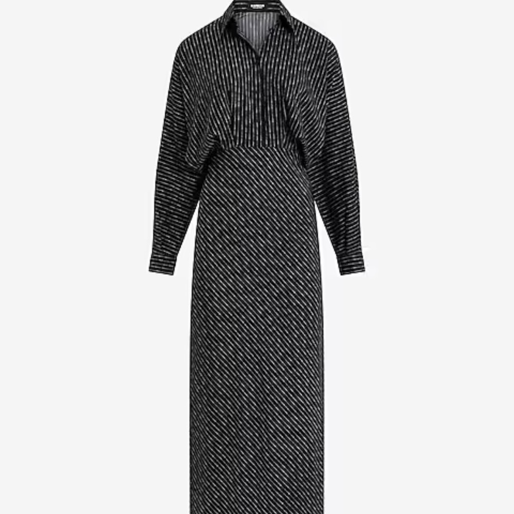 Express Black and White Striped Maxi Dress